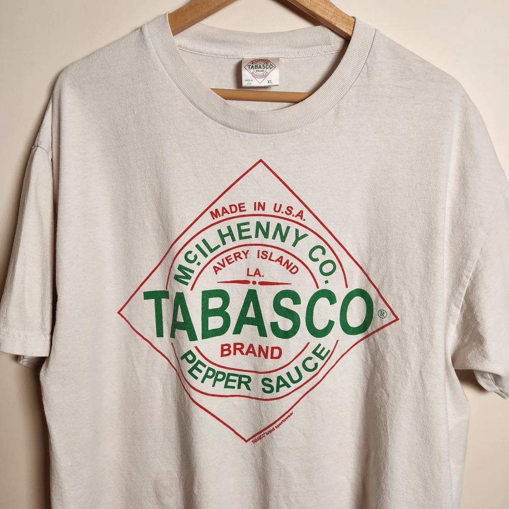 Vintage 90s Tabasco Shirt XL Single Stitch Made In USA Graphic Tee Mosquito Rare